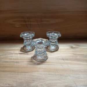 Small glass candle holder
